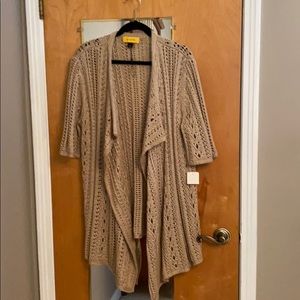 St. John Sport Open Knit Gold Cardigan (L)